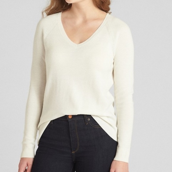 GAP V-Neck True Soft Sweater Pink Heather Merino Wool Blend Size M - Picture 7 of 12